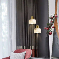 Suspension design LED en marbre blanc Luxury