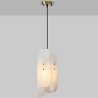 Suspension marbre blanc LED - Luxe absolu