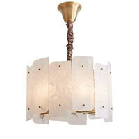 Suspension marbre blanc LED - Luxe absolu