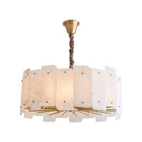 Suspension marbre blanc LED - Luxe absolu