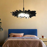Suspension à plumes LED romantique