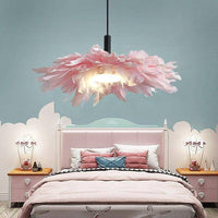 Suspension à plumes LED romantique