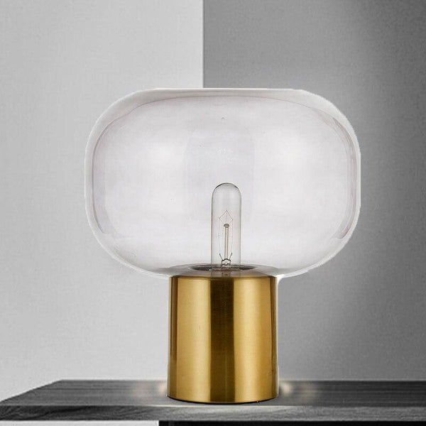 Lampe à poser design LED dorée avec abat-jour arrondi Luxury