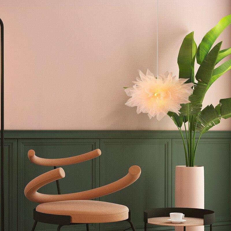 Suspension LED Fleur en Tissu