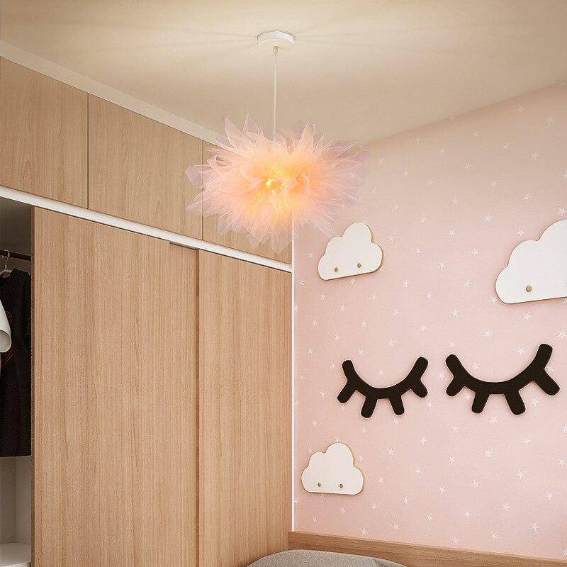 Suspension LED Fleur en Tissu