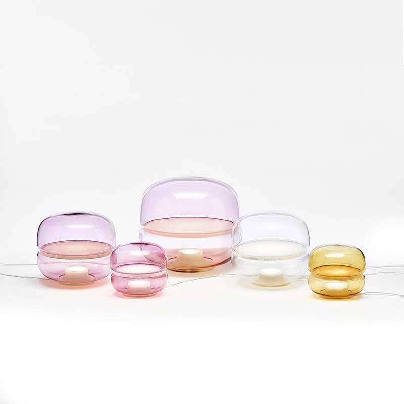 Lampe LED en résine colorée