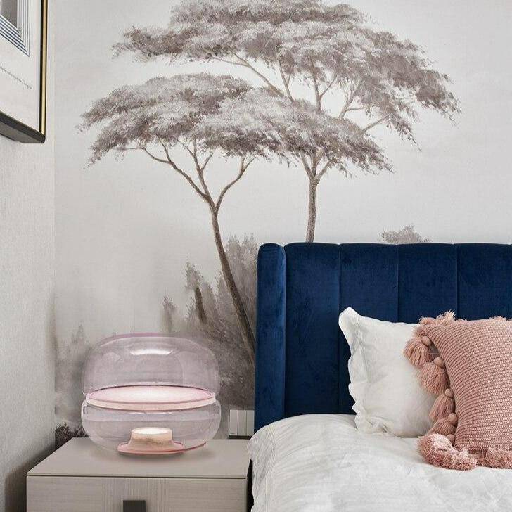 Lampe LED en résine colorée