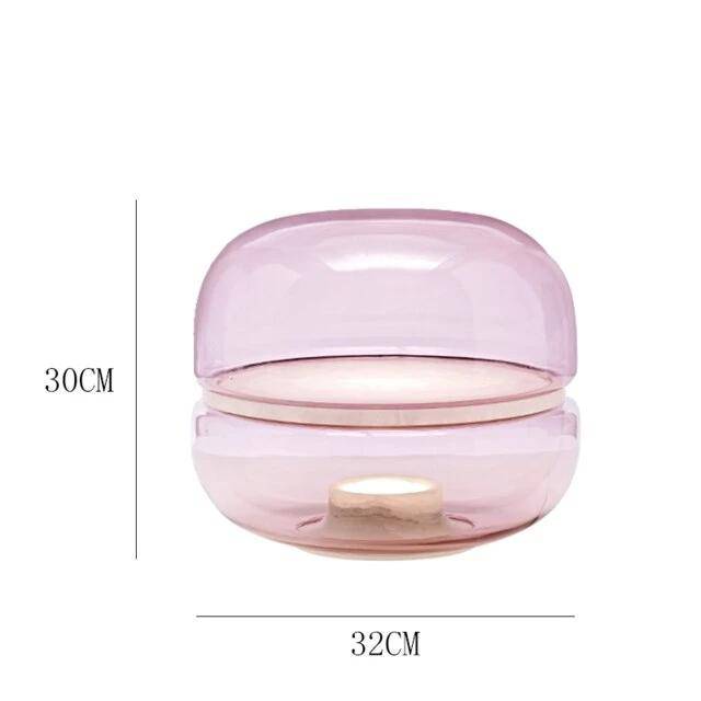 Lampe LED en résine colorée