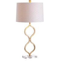 Lampe à poser LED dorée avec design courbé