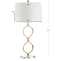 Lampe à poser LED dorée avec design courbé