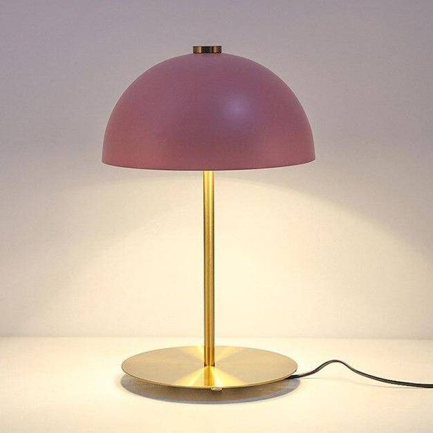 Lampe à poser design LED - Socle doré et abat-jour Mushroom