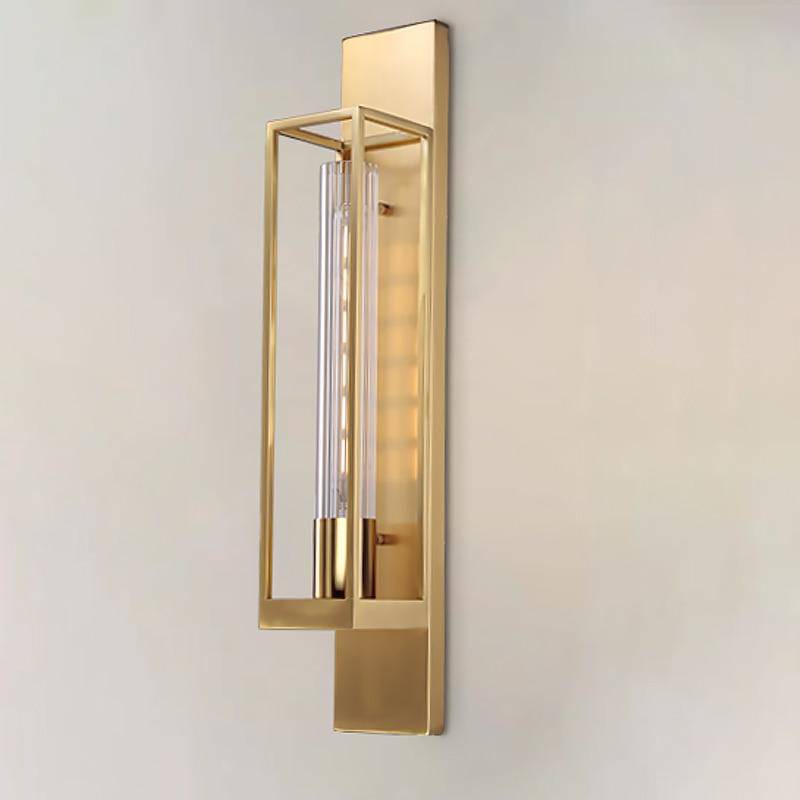 Applique murale LED - Cage dorée en rectangle