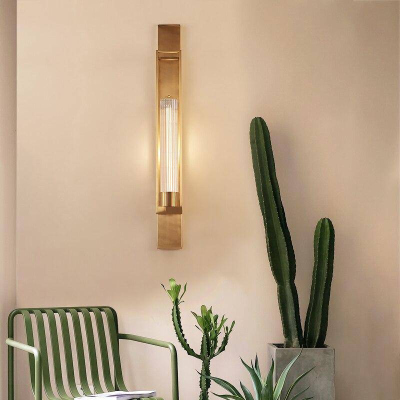 Applique murale LED - Cage dorée en rectangle