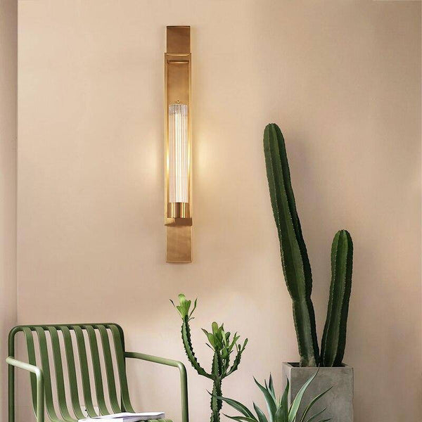 Applique murale LED - Cage dorée en rectangle
