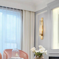 Applique murale LED - Cage dorée en rectangle