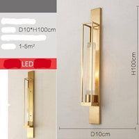Applique murale LED - Cage dorée en rectangle