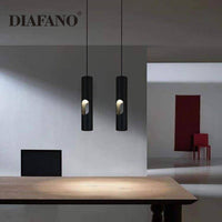 Suspension LED cylindrique en aluminium pour hôtel