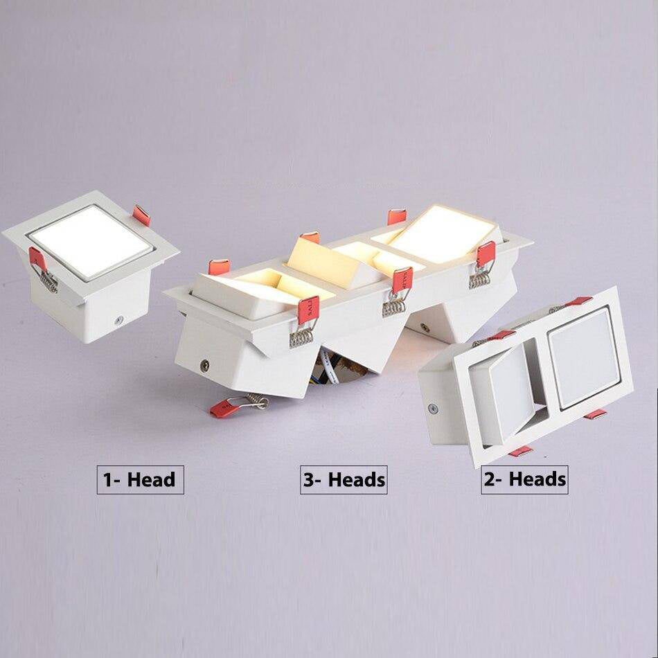 Spot carré LED en aluminium, design Square