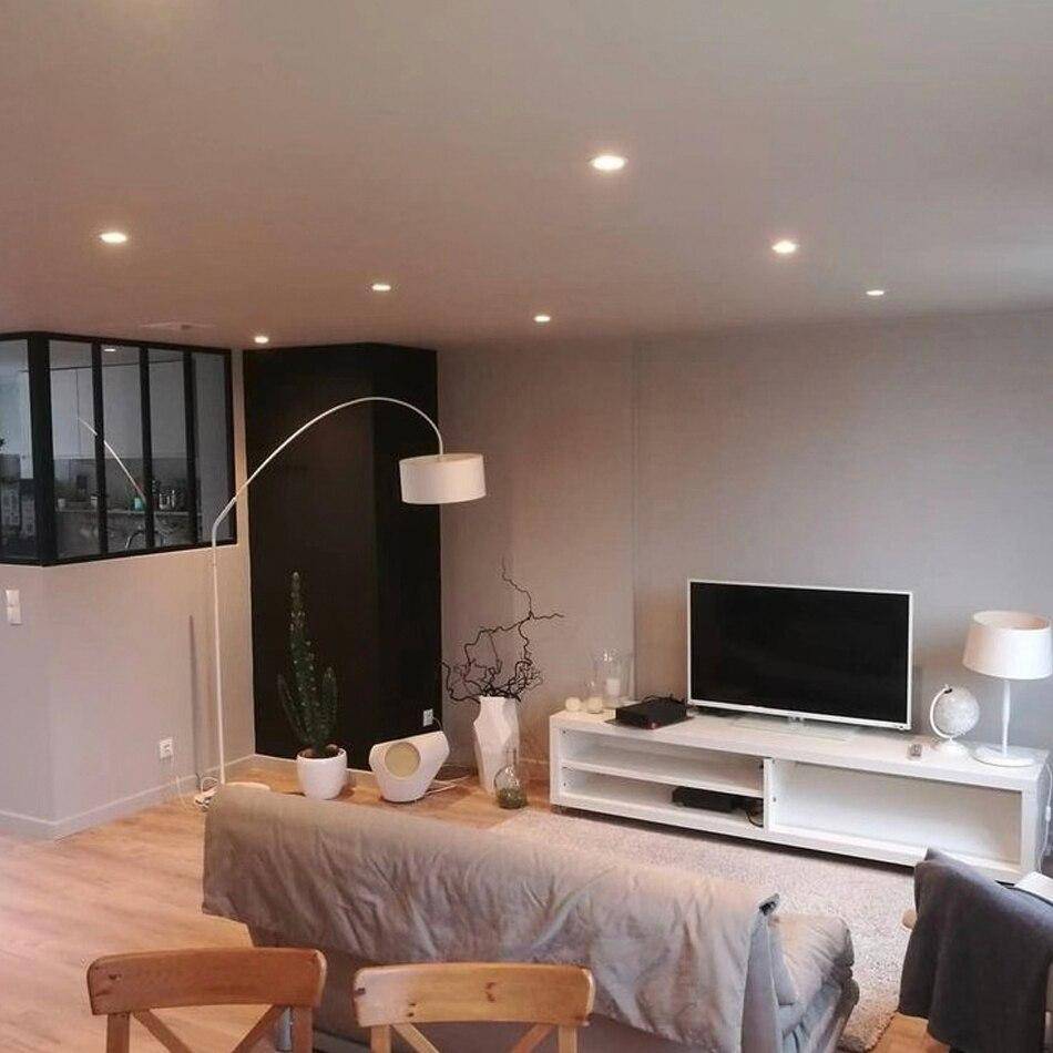 Spot encastré rond blanc moderne en aluminium