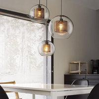 Suspension design LED Loft Industrial Glass