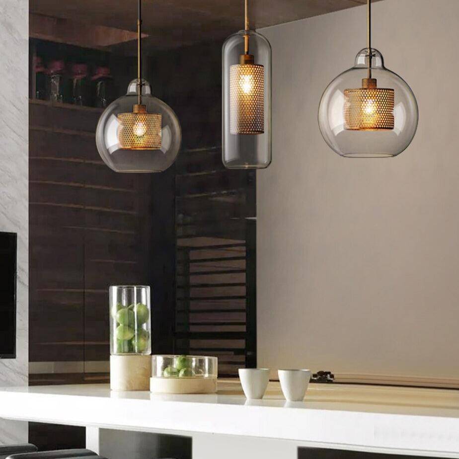 Suspension design LED Loft Industrial Glass
