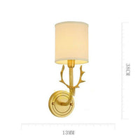 Applique murale rétro LED - Design cuivré et tissu