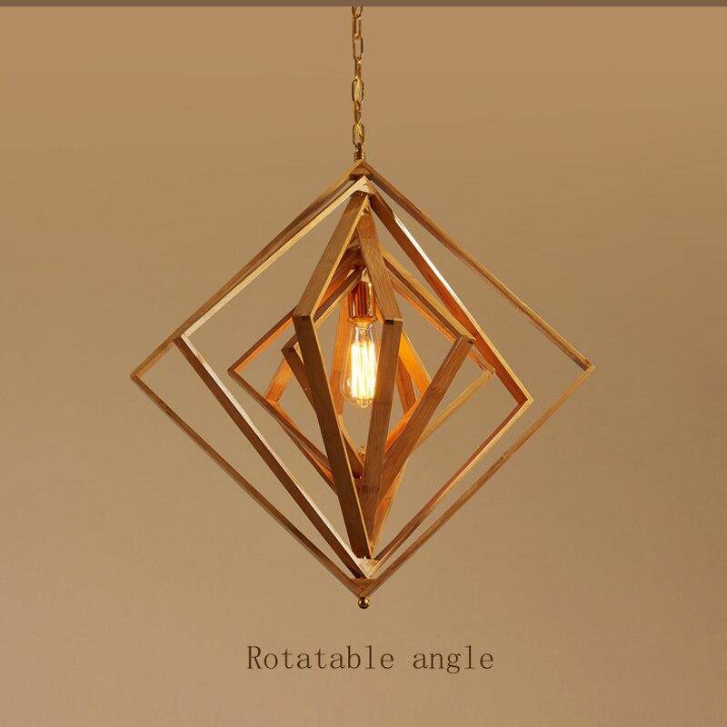 Suspension LED en bambou Losanges