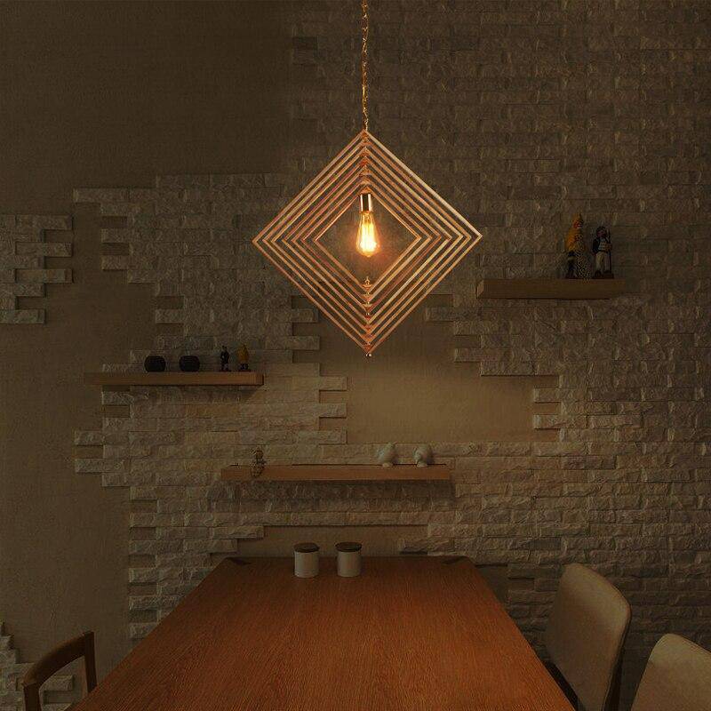 Suspension LED en bambou Losanges