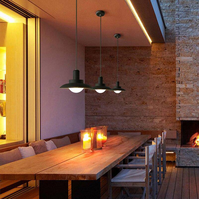 Suspension LED design en métal avec abat-jour arrondi