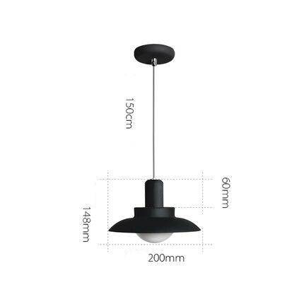 Suspension LED design en métal avec abat-jour arrondi