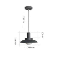 Suspension LED design en métal avec abat-jour arrondi