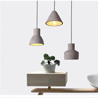Suspension LED Design avec Abat-jour en Ciment Rond