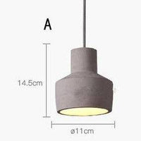 Suspension LED Design avec Abat-jour en Ciment Rond
