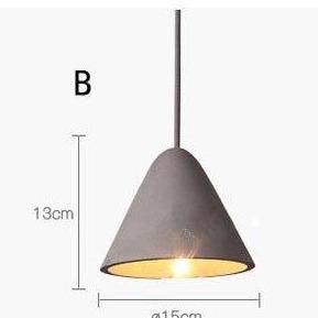 Suspension LED Design avec Abat-jour en Ciment Rond