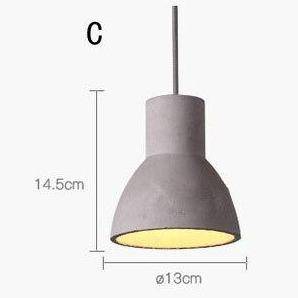 Suspension LED Design avec Abat-jour en Ciment Rond