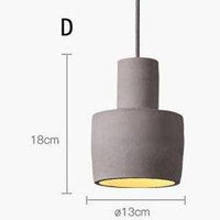 Suspension LED Design avec Abat-jour en Ciment Rond