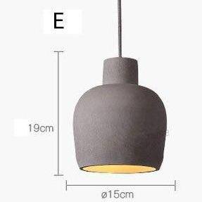 Suspension LED Design avec Abat-jour en Ciment Rond