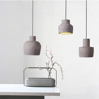 Suspension LED Design avec Abat-jour en Ciment Rond