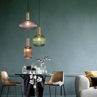 Suspension LED Design en Verre Coloré.