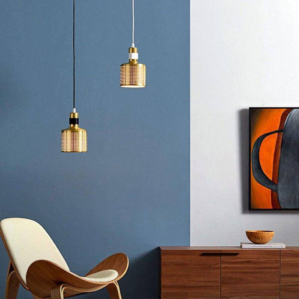 Suspension LED cylindre cuivré chic