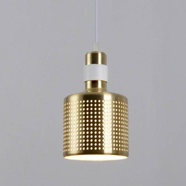 Suspension LED cylindre cuivré chic