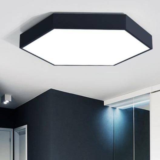 Plafonnier LED Noir en Forme d'Hexagone