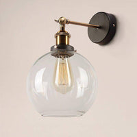 Applique murale LED vintage dorée en verre