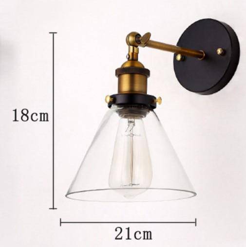 Applique murale LED vintage dorée en verre