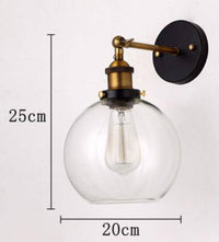 Applique murale LED vintage dorée en verre