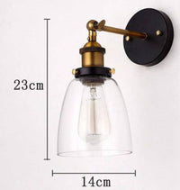 Applique murale LED vintage dorée en verre
