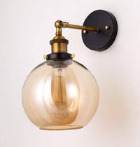 Applique murale LED vintage dorée en verre