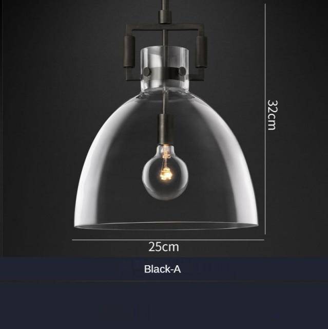 Suspension LED Verre & Métal Doré Light