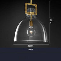 Suspension LED Verre & Métal Doré Light