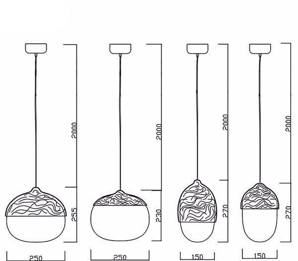 Suspension LED Marla en bois.